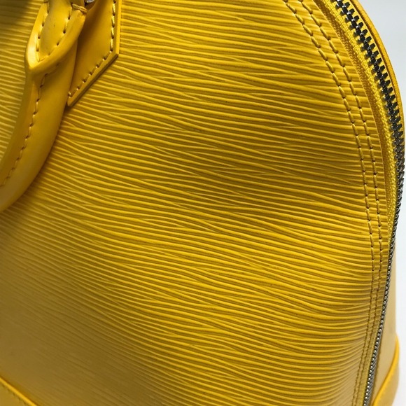 Louis Vuitton Epi Alma Tote Bag Handbag Leather Mimosa Orange Yellow - Picture 7 of 15